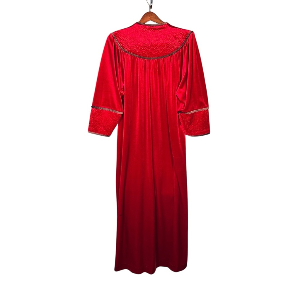 CHRISTIAN DIOR LOUNGE WEAR Vintage Satin Smocked Longline Quilted Housecoat - Picture 2 of 15